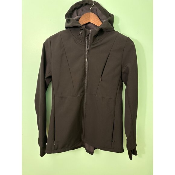 Mondetta Womens Black Hooded Softshell Jacket With Zippered Pockets Size M - Picture 1 of 11